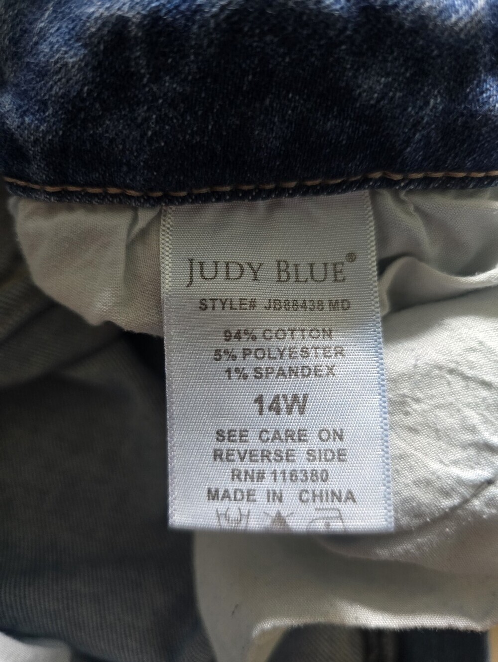 Judy Blue Embroidered Rainbow Pocket Straight Fit Jeans Size 14W - Picture 13 of 13